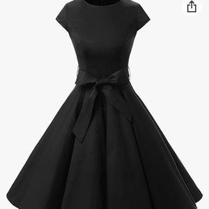 NWT Dressystar Cap Sleeve Black Swing Dress NO BOW